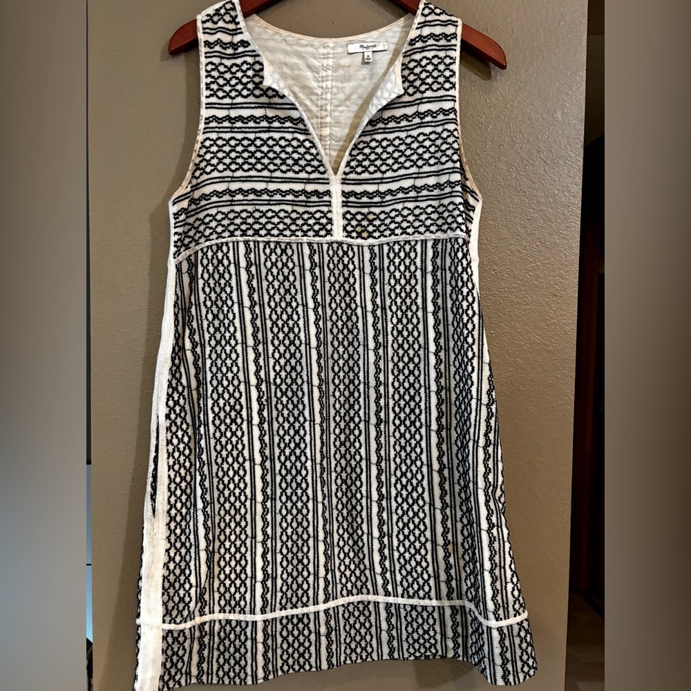 Madewell Black and White Stitched Dress Women’s Size M